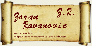 Zoran Ravanović vizit kartica